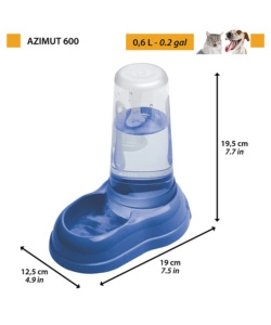 DISTRIBUTORE DI CIBO O ACQUA PER CANI E GATTI "AZIMUT 600", BLU- FERPLAST
